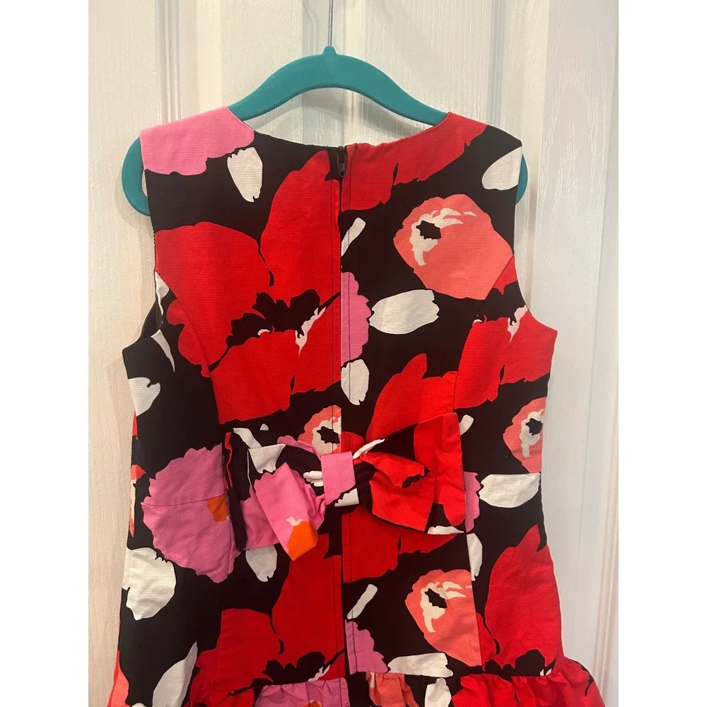 The Children's Place Dress Black Red Pink Floral Bow Drop Waist Party Girl 8